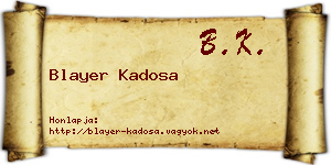 Blayer Kadosa névjegykártya